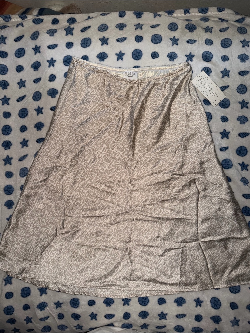 Sienna Sky Midi Skirt in Light Beige